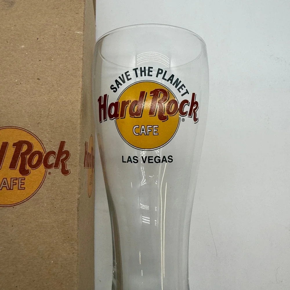 Hard Rock Cafe Las Vegas Save The Planet Pilsner Beer Glass with Original Box